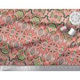 thumbnail image 2 of Soimoi Moss Georgette Fabric Moroccan Damask Decorative Printed Fabric 1 Yard 42 Inch Wide, 2 of 2