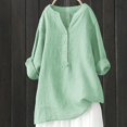 thumbnail image 3 of 2025 T-Shirts à Col en V Unis et Amples pour Femmes, Grande Taille, Texture Longue, Chemises Western pour Femmes, Robe, 3 of 4