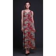 thumbnail image 3 of Bimba Robe Longue Maxi à Imprimé Floral en Rayonne pour Femmes, Bretelles Spaghetti Ajustables, Style Bohème - Grand, 3 of 4