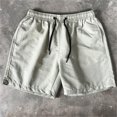 thumbnail image 2 of jsaierl Mens Shorts Summer Casual Drawstring Pocket Solid Color Five-Inch Beach Shorts, 2 of 9