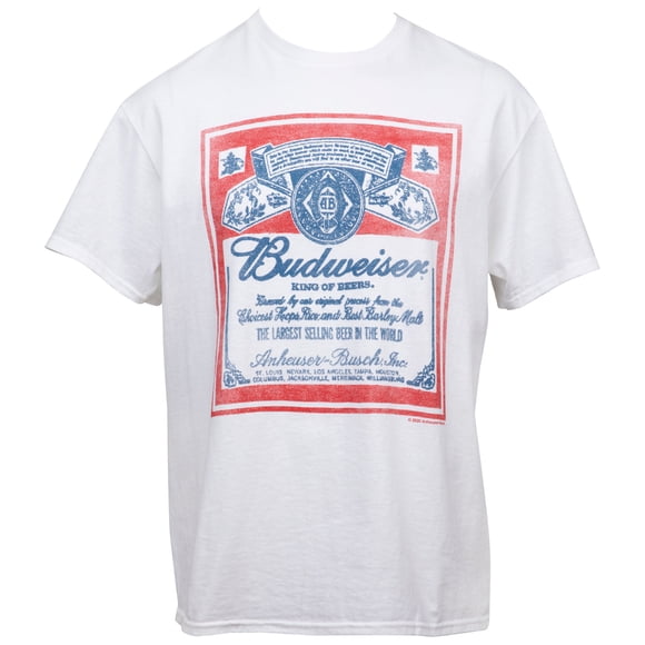 Budweiser King of Beers Vintage Label T-Shirt-2XLarge