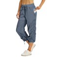 thumbnail image 2 of Capri Pantalon Femme Taille Élastique Ajustable Pantalon Cargo Extensible Bas Resserré Cordon de Serrage Séchage Rapide Pantalon Parachute avec Poches Bleu Royal TG, 2 of 9