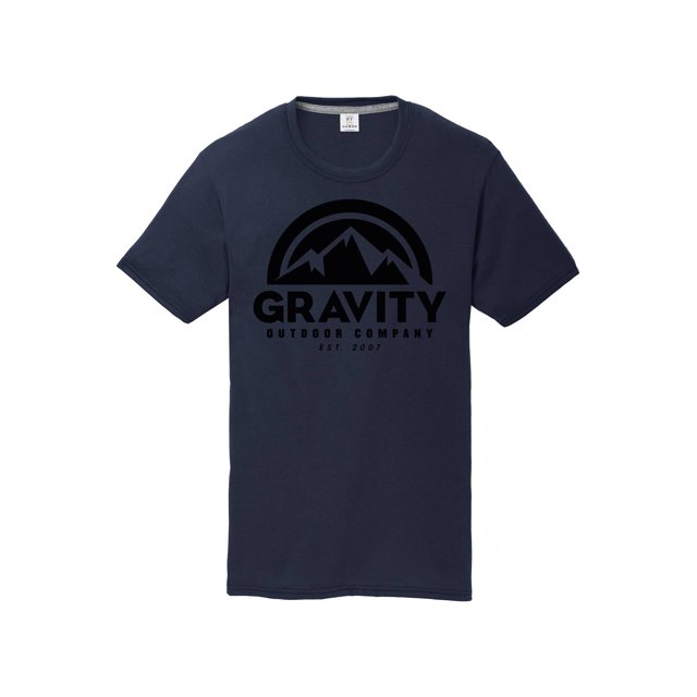 Gravity Outdoor Co. Youth Performance T-Shirt - Black Logo - Navy - X-Small