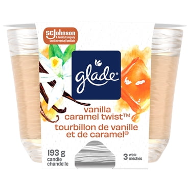 Glade® Scented 3-Wick Candle Air Freshener, Vanilla Caramel Twist