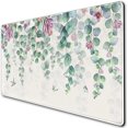 thumbnail image 1 of Eucalyptus Leaf Large Mouse Pad Watercolor Flowers Mouse Pad XXL Green Red Leaves Desk Mat 31.5x15.75 Inch,Spring/Summer Extended Keyboard Mat with Precision Stitched Edges and Non-Slip Rubber Base, 1 of 5