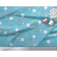 thumbnail image 3 of Soimoi Blue polyester Crepe Fabric Heart & Love Text Decor Fabric Printed Yard 42 Inch Wide, 3 of 5