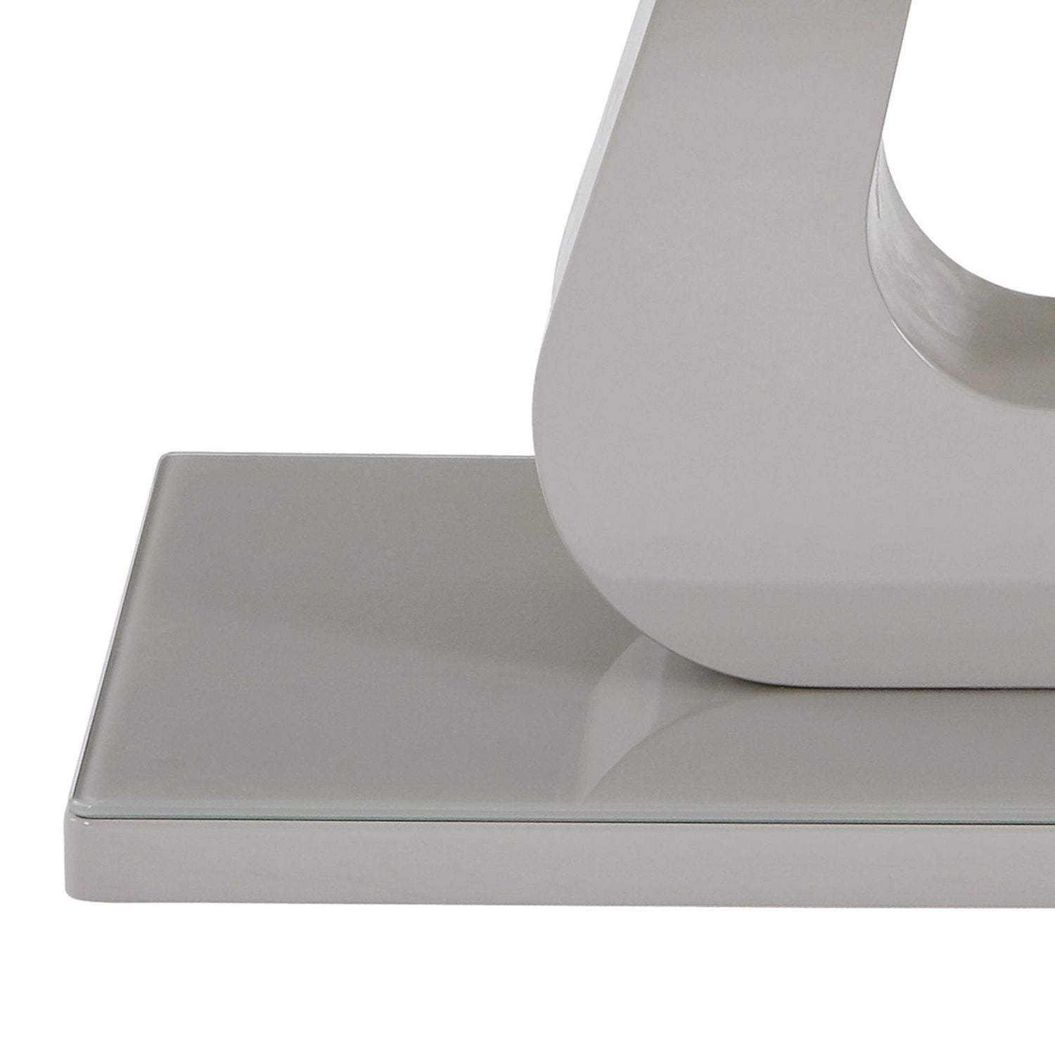 Contemporaine MDF et Verre Table de Base Rectanuglaire - Gris Chaud