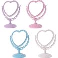 thumbnail image 3 of ORUYROP 2Sides Heart-shaped Makeup Mirror 360 Rotatabling Stand Table Cosmetic Mirror Dresser (Beige), 3 of 4