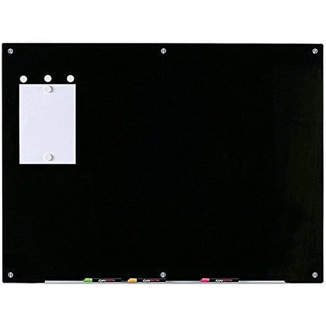 Audio-Visual Direct Magnetic Black Glass Dry-Erase Board Set - 35 1/2 x 47 1/4 Inches -
