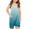 thumbnail image 1 of Plebaso Girls Summer Sleeveless Casual Solid Color Romper Spaghetti Strap Shorts Jumpsuit With Pockets, 1 of 6