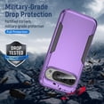 thumbnail image 3 of KOMI pour Google Pixel 9 Pro Case, [Choc] Protection de Qualité Militaire [Prévention des Chutes] [Anti-Empreintes Digitales] Étui de Téléphone Robuste de Protection pour Google Pixel, Violet+noir, 3 of 5