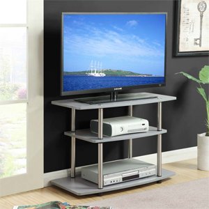 Pemberly Row 32" 3 Tier TV Stand in Gray