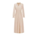 thumbnail image 4 of cfhntfmh Robes d'Invitée de Mariage pour Femmes Tendance à Découpes à Volants Col Ras du Cou Robe Maxi Smockée Ample Plissée Robe de Soirée, 4 of 5