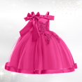 thumbnail image 2 of Robes Fille Robe Formelle Fille Rose Vif Robe Fille Chic Robes Fille Robes pour la Journée des Enfants pour Filles Mode Fille, 2 of 3