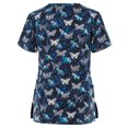 thumbnail image 1 of Hauts à Manches Courtes pour Femmes à Col en V Blouse T-shirt d'Uniforme de Travail pour Femmes, 1 of 3