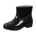 thumbnail image 1 of Kcodviy Bottes en Caoutchouc Rondes à Talons Bas avec Boucle pour Femmes Chaussures à Bout pour Hommes Imperméables Botte de Chasse Mi-Hauteur Tube Bottes de Pluie, 1 of 6