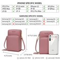 thumbnail image 3 of Small Crossbody Cell Phone Purse for Women, Mini Messenger Shoulder Handbag Wallet with Credit Card Slots,Pink, 3 of 7