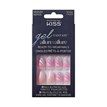 KISS Gel Fantasy Allure - Fake Nails - Glide - Almond - Medium
