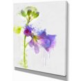 thumbnail image 2 of Blue Hand drawn Eustoma Watercolor - Floral Canvas Art Print, 2 of 4