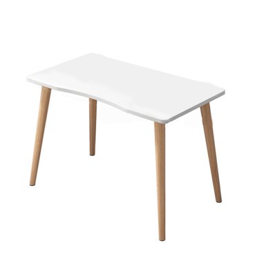 HEVIRGO Design Ergonomique Moderne en Arc Plaque Épaissie Bureau Spacieux Table de Travail en Bois Massif
