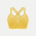 thumbnail image 4 of Hontri Women's Solid Color Underwire Bra - Large Size Hollow Sports Yellow M, 4 of 8