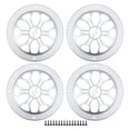 thumbnail image 1 of Unique Bargains 4 Pcs 3' Car Speaker Grills Cover Round 3 Inch Audio Subwoofer Protector with Screws ABS Silver Tone, 1 of 8