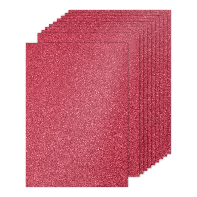Uxcell Papier Cartonné Pailleté, 250gsm Papier Scintillant Lot de 10 A4 Rouge Foncé