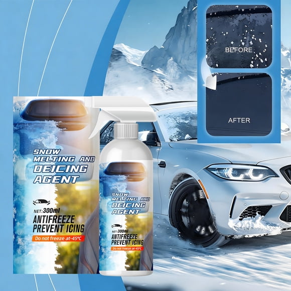 Uuiauoio de - Glace pour Dégivreur de Pare-Brise de Voiture, Vaporisateur de Neige pour Fenêtre, Vaporisateur de Déglaçant, Vaporisateur Dissolvant de Glace Fondant Essentiels d'Hiver pour Voiture, Vaporisateur de Fonte Rapide de Glace et de Neige 300 ml