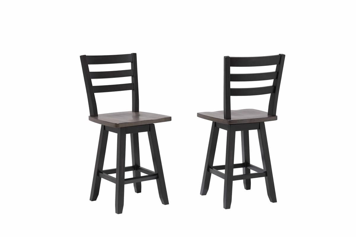 Sophia Counter Stool, Set of 2, Oak/Dark Grey