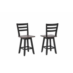 Sophia Counter Stool, Set of 2, Oak/Dark Grey