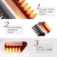 thumbnail image 2 of Men's Styling Hair Comb Round & Fine Teeth Barber Comb Anti-Static Hair Brush for Men, 2 of 8