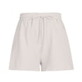 thumbnail image 4 of Shorts pour Femmes Décontractés Mode pour Femmes Couleur Unie Décontracté Jambe Grand Ample Taille Haute à Lacets Shorts Pantalons, 4 of 7