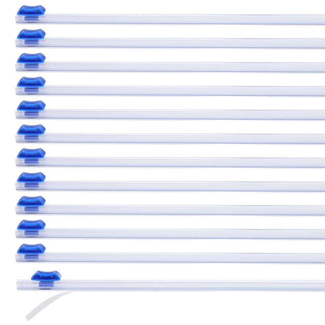 12pcs Plastic Wrap Cutter, 14in Plastic Wrap Slide Cutter Self Adhesive Installation Replacement for Aluminum Foil Wax Paper Parchment Paper Wrap Dispenser, Blue