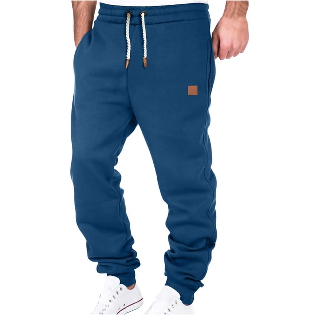 BADHUB Mens Cargo Sweatpants Baggy Cargo Sweat Pants Mens Adult Straight Leg Cotton Lounge Pants with Pockets - Men Cargo Pants With Pockets Plus Size