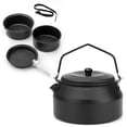thumbnail image 1 of Ensemble de Batterie de Cuisine de Camping en Alliage d'Aluminium Léger avec Revêtement Antiadhésif - Trousse de 6 Pcs Incluant Bouilloire de 1,1 L, Marmite à Riz, Marmite à Soupe, Poêle à Frire, Pince et Sangle pour la Randonnée en Plein Air, les Pique-Niques et le Backpacking, 1 of 6