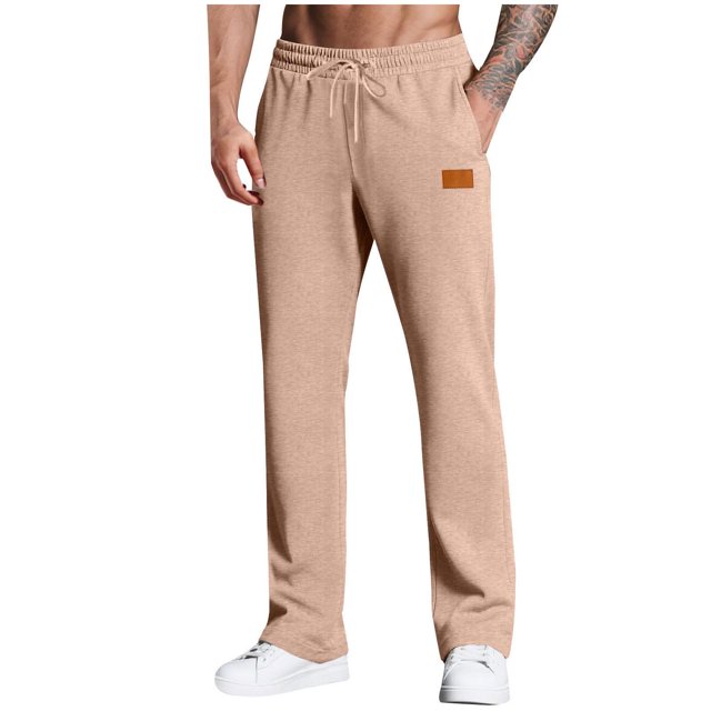 BLCHUNen Mens Sweatpants Fleece Drawstring Elastic Waist Straight Leg Athletic Gym Running Sports Workout Pants