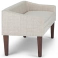 thumbnail image 4 of SIMPLIHOME Parris Upholstered 50 inch Wide Bench, Stylish Low Back and Swooped Arms, with Extra Suport, Simple Assembly, Just Attach Legs Contemporary inPlatinum, 4 of 10