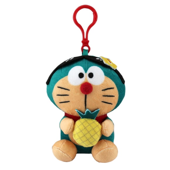 Doraemon Plush Keychain, 4 Inch Cute Tropical Pineapple Stuffed Animal Charm for Backpack, Bag, Keys