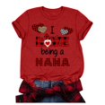 thumbnail image 2 of Hauts d'Été Grande Taille pour Femmes Chic Grande Taille Manches Courtes Imprimé 3D Amour Col Rond Hauts Tee T-Shirt Blouse Col en V T-Shirt Femmes en Liquidation, 2 of 6