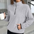 thumbnail image 4 of Timegard Half Zip Pullover for Women Cropped Long Sleeve Tops Sweatshirts Thumb Hole Fall Solid Color Tops, 4 of 6