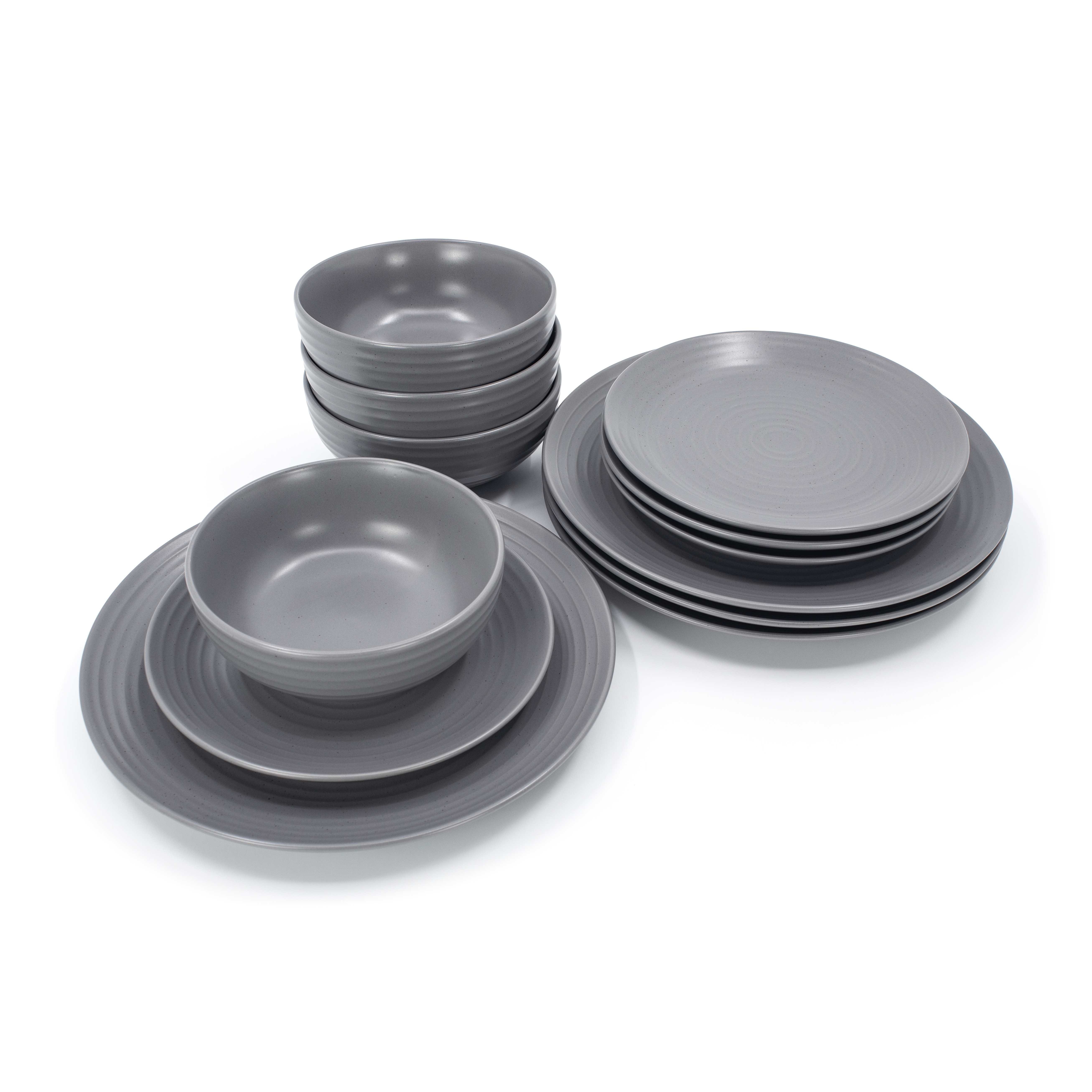 Service de table 12 pièces Evelyn de HOMETRENDS, gris