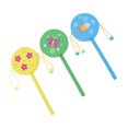 thumbnail image 2 of 3pcs Wooden Hand Shaking Drum Toy Creative Educational Toy Beautiful Toy for Baby Kids (Random Color), 2 of 8