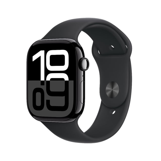 Restored Apple Watch Series 10 (GPS + Cellular) Smartwatch Aluminum Case with Black Sport Band Open Box