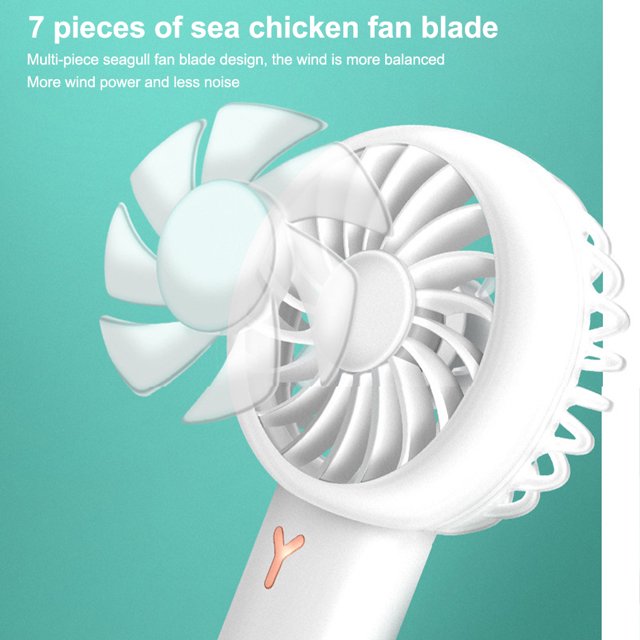 Handheld Fan Adjustable Rechargeable Portable Cooling Device Travel Battery Operated Outdoor Brushless Plastic Cooler Gift Green Without Light