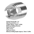 thumbnail image 3 of Thread Inserts, Slotted Thread Inserts L14mm Stainless Steel M6x1.0 M10x1.5 Self Tapping  for Construction Machinery, 3 of 8