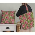 thumbnail image 5 of Soimoi Tissu en Poly Georgette Imprimé Floral Feuilles & Pivoines au Mètre 52 Pouces de Large, 5 of 5