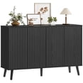 thumbnail image 1 of HOMCOM Sideboard, Fluted Buffet Cabinet with Adjustable Shelves, Black, 1 of 10