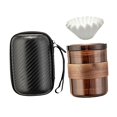 thumbnail image 1 of veasfak Pour over Coffee Maker 3 in 1 Paper Portable Tea Set for Cafe Outdoor Brown, 1 of 9