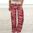 thumbnail image 1 of RKSTN Womens Pants Fashion Comfy Stretch Print Drawstring Wide Leg Lounge Pants Loose Comfortable Pants, 1 of 8