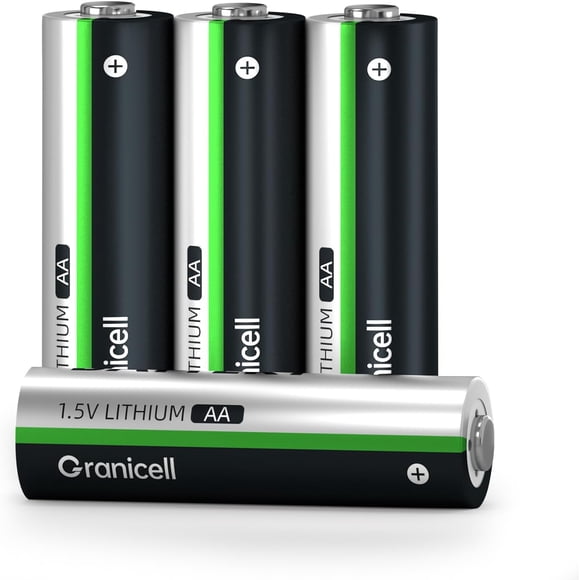 Granicell 3500mAh 1.5V Lithium AA Batteries, Long-Lasting Double A Battery for Flashlights & Toys (4 Pack)